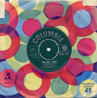 Helen Shapiro - You Don't Know - Sleeve image