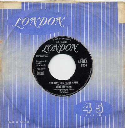 Jane Morgan - The Day The Rains Came - Sleeve image