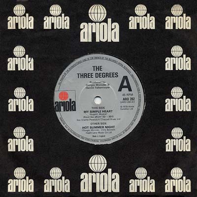 Three Degrees - My Simple Heart - Sleeve image