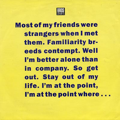 Bros - I Quit - Sleeve image