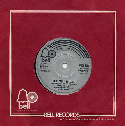 David Cassidy - How Can I Be Sure - Sleeve image