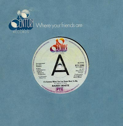 Barry White - It's Ecstacy When You Lay Down Next To Me - Sleeve image
