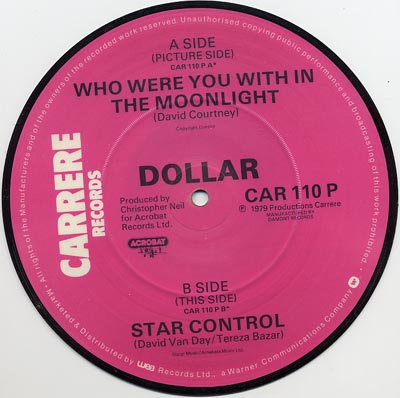 Dollar - Who Were You With In the Moonlight - Sleeve image