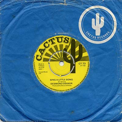 Desmond Dekker And The Aces - Sing A Little Song - Sleeve image