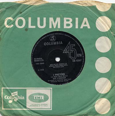 Des O'Connor - I Pretend - Sleeve image