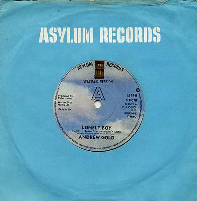 Andrew Gold - Lonely Boy - Sleeve image