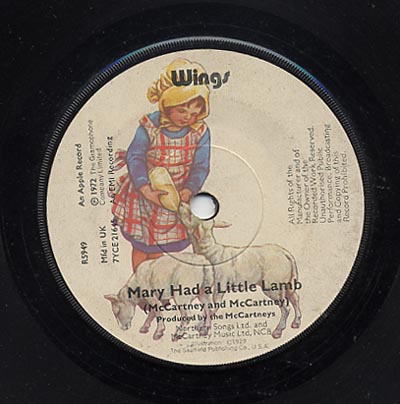 Wings - Mary Had A little Lamb - Sleeve image